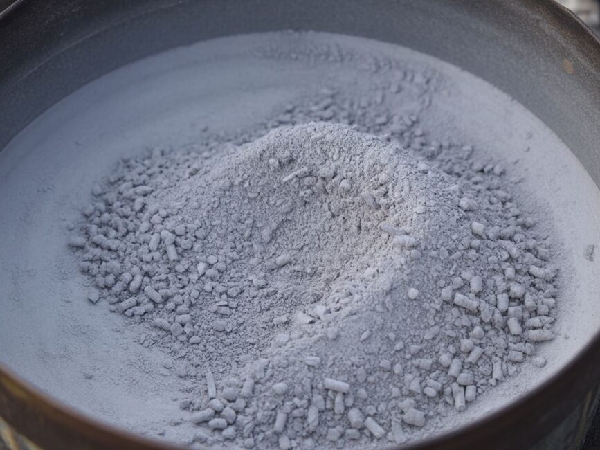 jasnoszary popiół z pelletuhearth+1