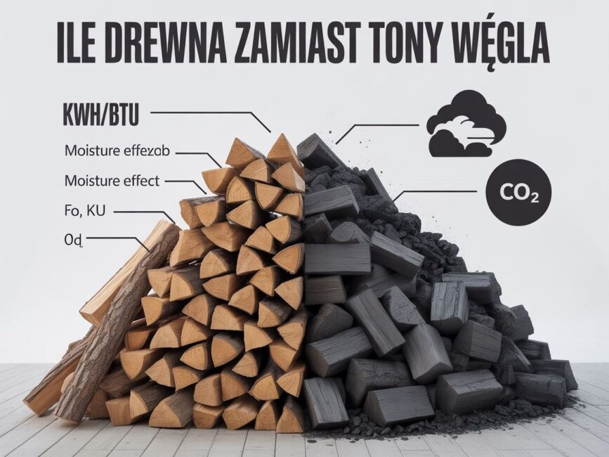 porównanie drewno vs tona węgla