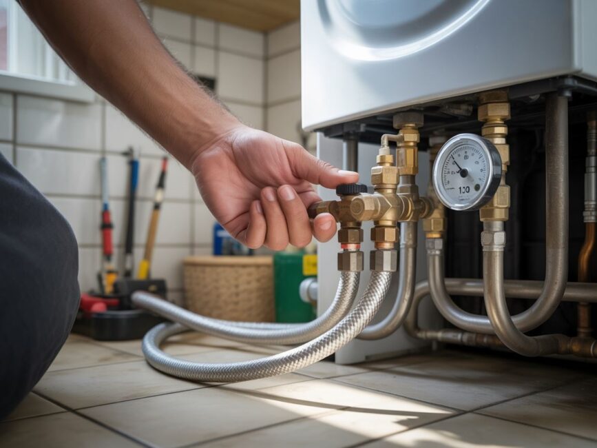 wąż elastyczny przy kotle coblackpoolboilerinstallations