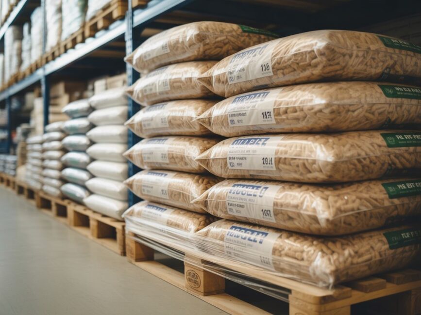 worki pellet na palecie