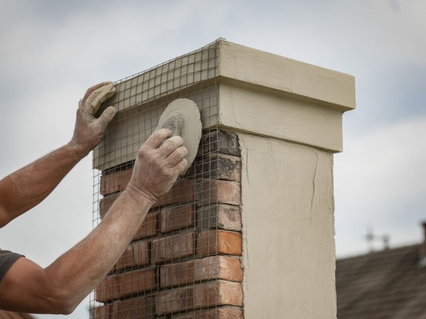 wykończenie komina tynkiem mineralnymkaleta+1